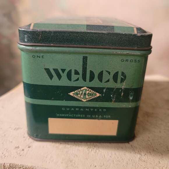 Webco Dustless Crayon Vintage Tin Empty Satisfactory for All Blackboards USA - Picture 6 of 9
